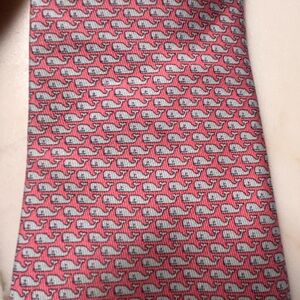 Vineyard Vines Pink and Gray Silk Tie